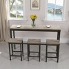 Vynxaria 4-Piece Rustic Compact Dining Set Long Table and 3 Stools (Foot Rests), MDF/Metal Frame, 160lbs Table Load, Easy Assembly - 2 of 4