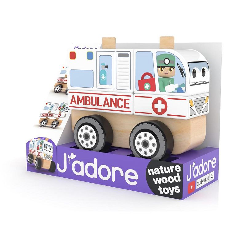 J’adore Ambulance Wooden Stacking Toy, 2 of 4