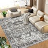 Washable Vintage Printed Rug Non Slip Low Pile Rug Soft Throw Floor Cover Foldable Indoor Carpet for Living Room Bedroom Playroom Nursery - 2 of 4