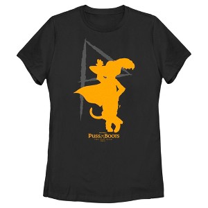 Women's Puss in Boots: The Last Wish Yellow Silhouette T-Shirt - 1 of 4