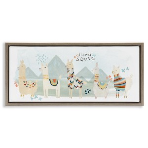 Stupell Industries Llama Squad Whimsical Patterns, 31" x 14" - 1 of 4
