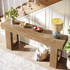 GlasFlength Console Tables Extra Long Farmhouse Style Sofa Table with Rustic Wood Finish for Living Room Entryway, Brown, 62.99"*13.78"*33.46" - 2 of 4