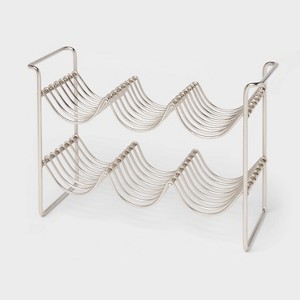 6 Bottles Metal Wire Wine Rack Brushed Nickel - Threshold™ - 1 of 3