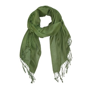 CTM Women's Classic Pashmina Style Shawl Wraps - 1 of 4