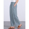 INSPIRE CHIC Women's Casual Drawstring Stripe Wide Leg High Waist Cotton Loose Pants - 3 of 4