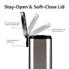 Basics Smudge Resistant Small Rectangular Trash Can With Soft-Close Foot Pedal, Brushed Stainless Steel - 3 of 4