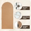 71x31 inch Solid Wood Window Pane Right Angled Arched Charcoal Baked Color Full-length Mirror (with Window Opening - No Bracket) - 4 of 4