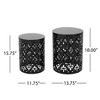 Maggift Patio End Tables, Stylish End Tables for Indoor and Outdoor Use, Ideal for Gardens, Backyard, With Special Design, Black, 13.75"*13.75"*18" - 4 of 4