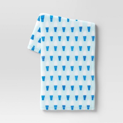 Ice Cream Printed Plush Throw Blanket Blue/White - Sun Squad&#8482;