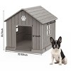 SEVOBAL Pet Crates and Houses Roof Dog House Waterproof UV Resistant Ventilation Grass Fixing Support Columns for Outdoor, Beige, 31.18"*33.7"*32.52" - 3 of 4