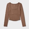 Women's Slim Fit Long Sleeve Corset Top - A New Day™ - 4 of 4
