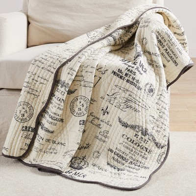 Histoire Script Quilted Throw - Levtex Home