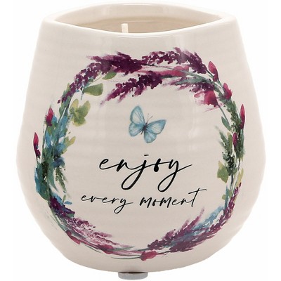 Pavilion Gift Company - Enjoy - 8 oz - 100% Soy Wax Candle Scent: Tranquility - Flame Candles