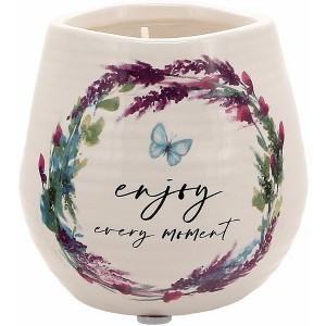 Pavilion Gift Company - Enjoy - 8 oz - 100% Soy Wax Candle Scent: Tranquility - Flame Candles - 1 of 4