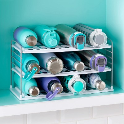 Clear Adjustable 3-Shelf Water Bottle Organizer