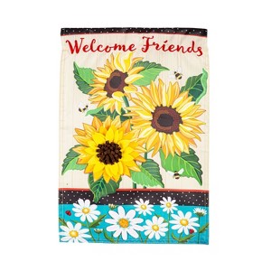 Evergreen Sunflowers and Daisies Applique House Flag 28 x 44 Inches Outdoor Decor for Homes and Gardens - 1 of 1