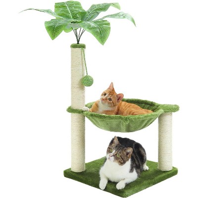 Flower Cat Tree, 28" Cat Tower with Cozy Flower Perch, Large Hammock for Indoor Small Cats, Cute Cat Tree