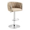 Lyngins 360° Swivel Counter Height Bar Stools Set of 2, Silver Metal & Fabric Swivel Bar Stools, Adjustable Counter Height Bar Chairs with Woven Back - 2 of 4