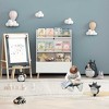 AENKYO Kids Bookshelf with Storage Bin - 3-Tier Bookcase & Toy Organizer with Natural Wood Legs, Children's Book Display Shelf - 4 of 4