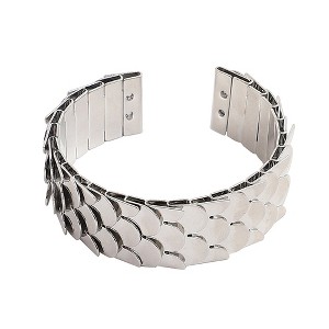 SOHI Women's Silver Scale Cuff Bracelet - 1 of 3