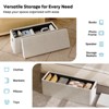 Pinmoco 43" Folding Storage Ottoman Bench with White Blanket and Side Pocket, Corduroy Storage Bench Entryway Bench for Bedroom, Living Room - 4 of 4