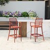 WestinTrends Playa 29.5" Outdoor Polypropylene Plastic Patio Bar Height Stools (Set of 2) - 2 of 4