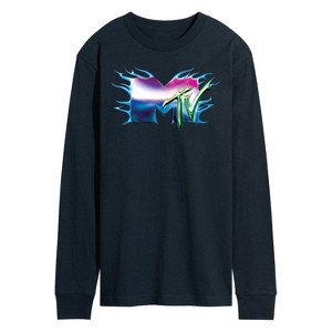 Men's - MTV - Logo Liquid Metal Long Sleeve Graphic T-Shirt - 1 of 3