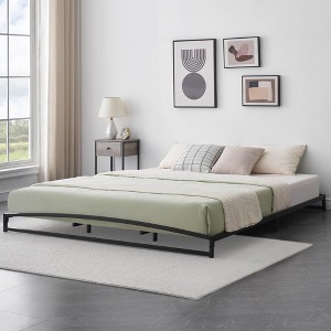 Homhougo 6 Inch Metal Platform King Size Bed Frame Low Profile with Sturdy Steel Slats Support Black - 1 of 4