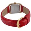 Peugeot Women's 34x24mm Tank Watch with Crystal Bezel Red Leather Strap - 2 of 4