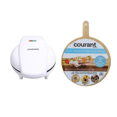 Courant Personal Grill and Waffle Maker (White) - Bundle