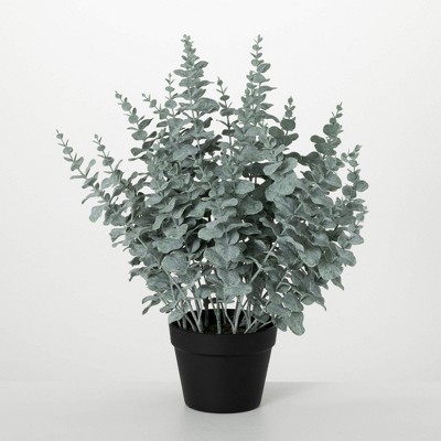 Sullivans Artificial 24" Lush Potted Eucalyptus Bush, Green