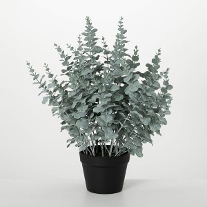 Sullivans Artificial 24" Lush Potted Eucalyptus Bush, Green - 1 of 4