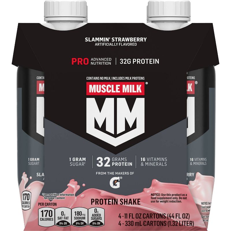 Muscle Milk Protein Shake - Strawberry - 11 fl oz/4pk, 3 of 6