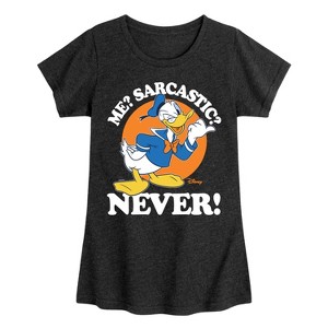 Girls' - Disney - Donald Me Sarcastic Never Fitted Short Sleeve Graphic T-Shirt - 1 of 4