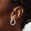Black Bow Jewelry 4mm Polished Freeform Hoop Earrings in Sterling Silver, 19mm (3/4 in) - 3 of 4