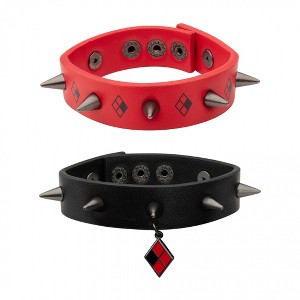 Adult Harley Quinn Spike Bracelet Set - 1 of 3