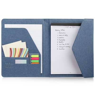 Professional Legal Notepad Portfolio, Blue Folio Notebook For Office,  Business, Work, Pad Holder Folder Organizer For Documents (12.5x10) : Target