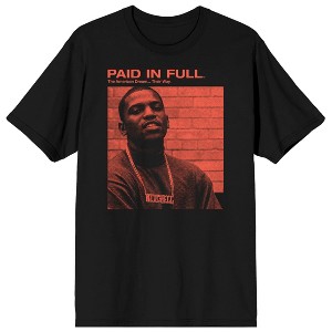 Paid In Full Mitch Red Square Adult Black Crew Neck Short Sleeve T-shirt - 1 of 4