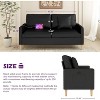 TYBOATLE 66" Black Faux Leather Loveseat Sofa with USB, Mid-Century Tufted 2-Seater Couch for Small Space, Apartment, Dorm, Bedroom, Office - 3 of 4