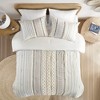 Sapphtopaz 3 Pcs Tufted Cotton Chenille Comforter Set Casual Bedding Set Quilt Set 1 Cover, 2 Pillow Shams, Machine Washable - 4 of 4