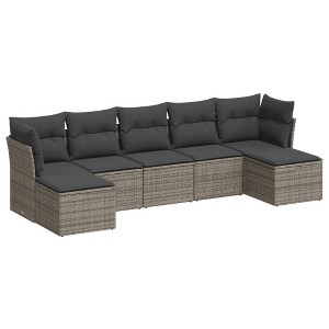 vidaXL Garden Sofa Set Grey Poly Rattan Large Modular Garden Sofa Set - 1 of 4