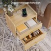 Pinmoco LED Nightstand with Two Drawers, End Table Bedside Table with Charging Station for Bedroom - 4 of 4