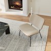 Edie, Walnut Upholstered Lounge Chair,24.41" W x 25.59" D x 26.77" H,White - 3 of 4