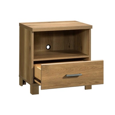 Timber Oak 1-Drawer Nightstand with Open Shelf