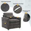Upholstered Sofa Oversized Cloud Sofa Double Cushion Sofa Couch Armchair Single Sofa Loveseat 3-seat Sofa 6-seat Sofa Set, Beige/Gray-ModernLuxe - 4 of 4