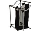 Household Essentials Triple Sorter Silver/Black: Rolling Clothes Hamper with Steel Frame & Sorter Bags - 4 of 4