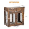 Dog Crate Furniture with Drawers,39.4'' Wooden Dog Kennel Indoor with Cushion, Crate End Table Up to 70 Lbs - 2 of 4