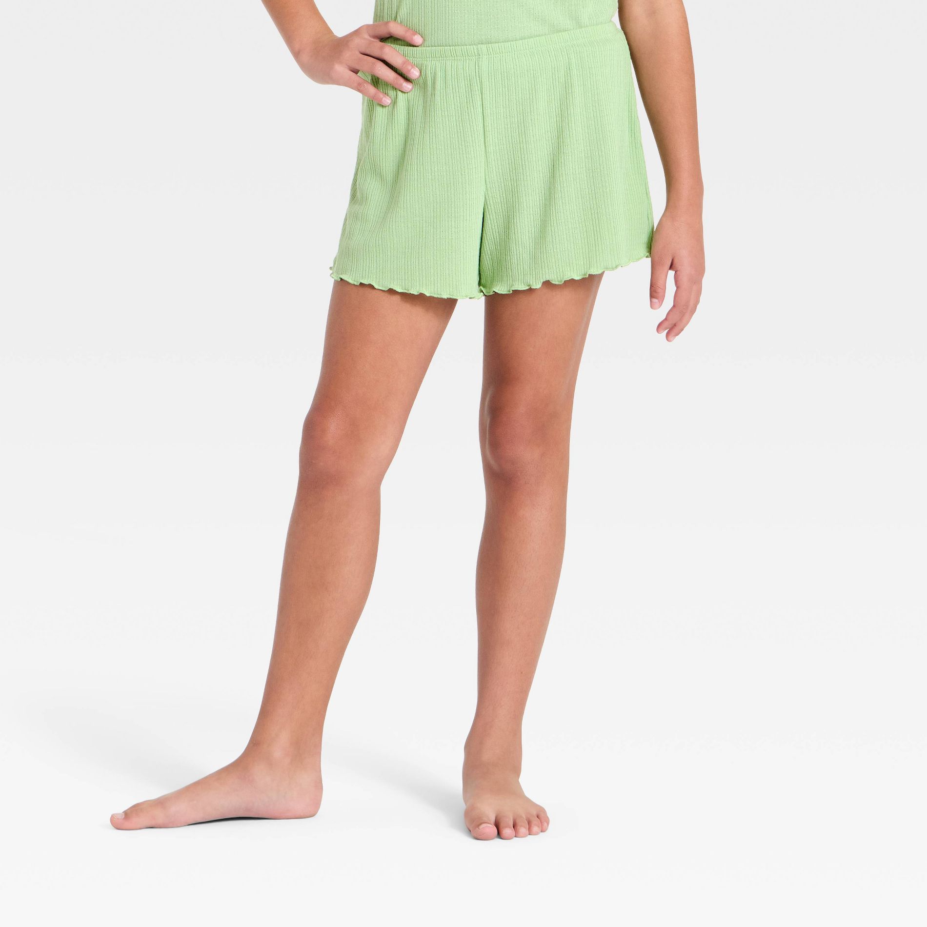 Girls' Knit Pajama Shorts - art class™ Green