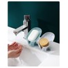 Chery Life 3pcs Bar Soap Holder, Leaf Shape Self Draining Soap Holder With Suction Cup, Blue - 2 of 4