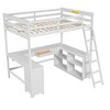 Whisen Elegant Design Twin Size Loft Bed with Desk, Drawers and Storage Shelves - 4 of 4